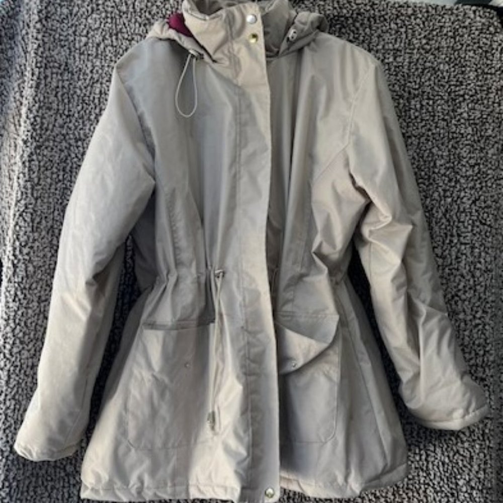 ATLAS FOR WOMEN Tan Hooded Winter Jacket